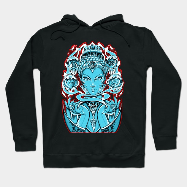 The Snow Queen - Red Outlined Version Hoodie by Nat Ewert Art